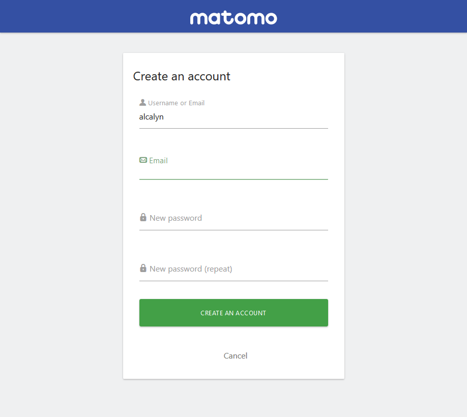 Matomo signup plugin